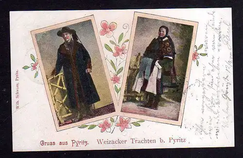 Ansichtskarte Pyrzyce Pyritz Weizacker Trachten 1900