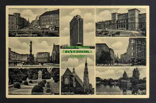 Ansichtskarte Ratibor 1939 Grenzland Turm Ring Kirche Bahnhof Amtsgerischt Raciborz