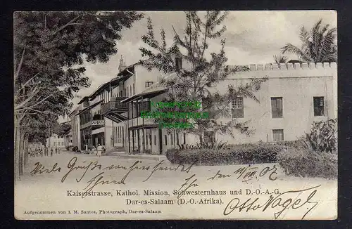 Ansichtskarte Dar es-Salaam DOA D.-O.-Afrika Kaiserstrasse Kathol. Mission 1907