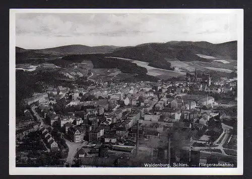 Ansichtskarte Waldenburg Schlesien Luftbild Fliegeraufnahme  um 1935