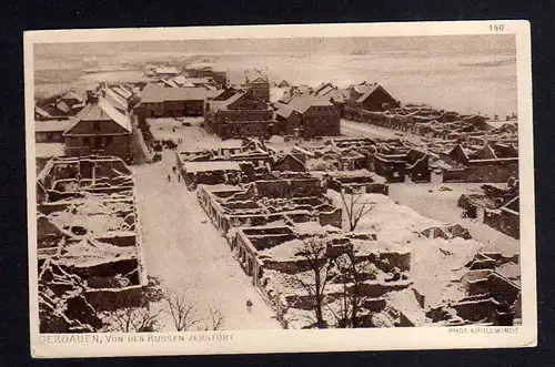 Ansichtskarte Gerdauen 1915 Ostpreußen Ostpreußenhilfe Ruinen Russen