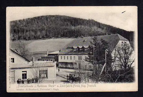 Ansichtskarte Prentzelbaude Gasthof zum Goldenen Stern Likörfabrik Petersdorf Riesen