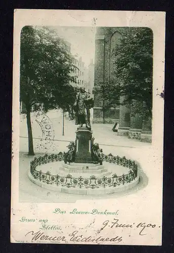 Ansichtskarte Stettin 1900 Loewe Denkmal