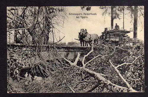 Ansichtskarte Schlosspark Polderhoek bei Ypern Feldpost der 24. Infanterie Division