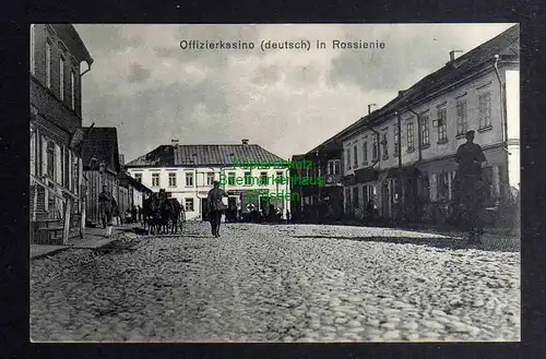 Ansichtskarte Rossienie Raseiniai Litauen 1915 Offizierkasino deutsch