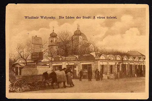 Ansichtskarte Wolodymyr-Wolynskyj Wladimir Wolinsk Läden Geschäfte der Stadt 1916