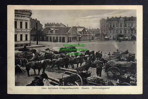 Ansichtskarte Kaunas Kowno Litauen 1917 Feldpost Stimmungsbild Markt