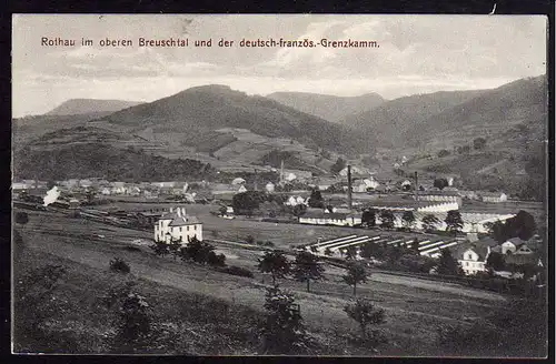 Ansichtskarte Rothau Breuschtal dt. franz. Grenzkamm 1916 Feldpost Elsaß