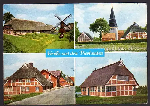 Ansichtskarte Vierlanden Windmühle Mole Fachwerkhaus