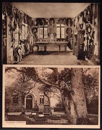 2 Ansichtskarte Wöbbelin Körnergrab Inneres der Körnerhalle um 1920
