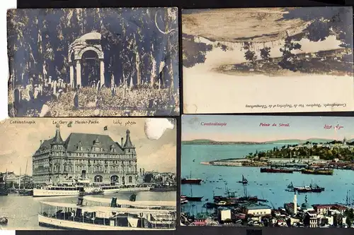 4 Ansichtskarte Türkei Militärmission Feldpost 663 und 511 Tarnstempel Constantinope