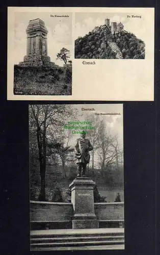 2 Ansichtskarte Eisenach um 1920 Bismarck Denkmal Bismarcksäule