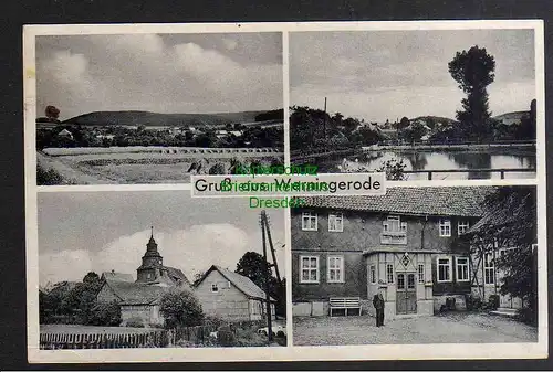 Ansichtskarte Werningerode über Bleicherode Sonnenstein 1940 Gasthaus Eiche Kirche