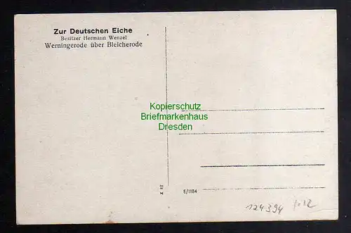 Ansichtskarte Werningerode über Bleicherode Sonnenstein 1940 Gasthaus Eiche Kirche