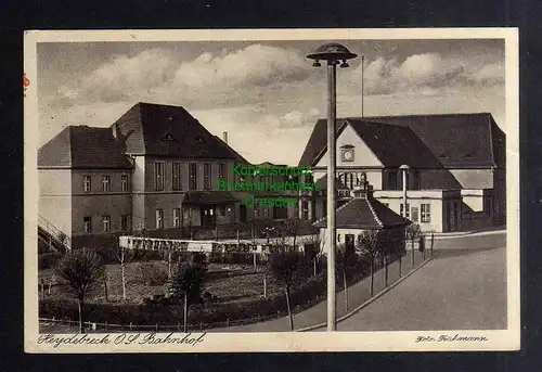 Ansichtskarte Heydebreck O.S. Bahnhof 1940 Kedzierzyn Kandrzin