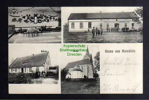 Ansichtskarte Korschlitz Kreis Oels Niederschlesien Gorzeslaw bei Bernstadt Schles