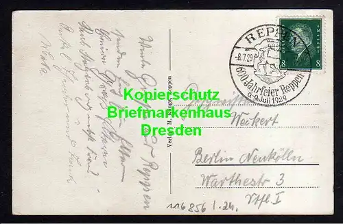 Ansichtskarte Reppen Rzepin 1929 Richterstrasse SST 600 Jahrfeier 1929