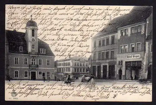 76718 AK Wurzen 1907 Markt Rathaus Apotheke Geschäftshaus Adolf Geyer