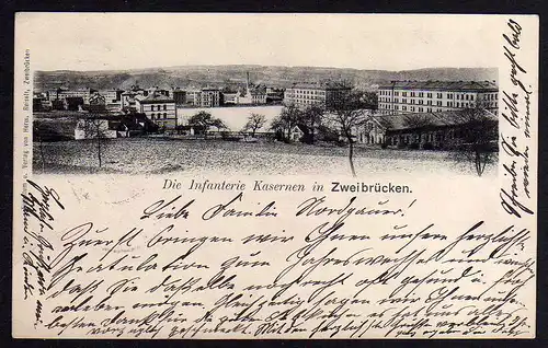 74834 AK Zweibrücken Infanterie Kasernen 1900