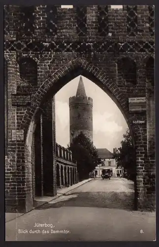 37378 AK Jüterbog Blick durch das Dammtor 1934 Landpoststempel Hohen-Ahlsdorf