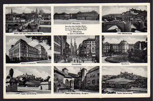 37334 AK Feste Marienberg Würzburg 1938 Domstraße Wagenschwend über Eberbach