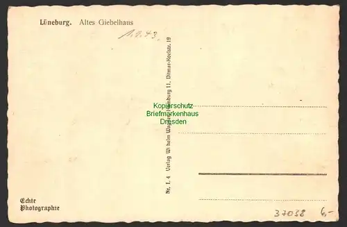 37038 AK Lüneburg Altes Giebelhaus 1943