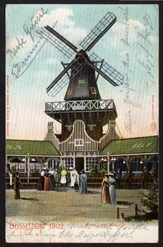 36215 AK Düsseldorf 1902 Ausstellung Windmühle