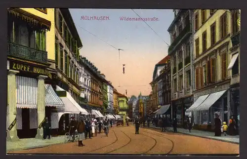 35940 AK Mühlhausen Elsass Mulhouse um 1915 Wildemannstraße Zopff Noriel