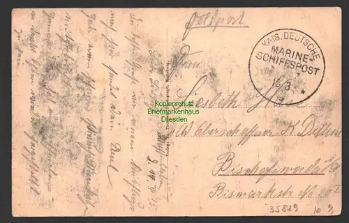 35829 AK Wassersleben Kurhaus MSP 27 Marine Schiffspost 1915