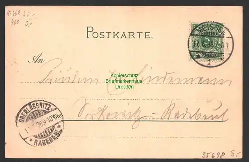 35698 AK Burg Scharfenberg Litho Künstler A. Bendral Meissen 1898