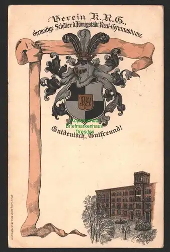 147265 AK Studentika Berlin 1910 Verein K. R. G. Königstädt. Real Gymnasium