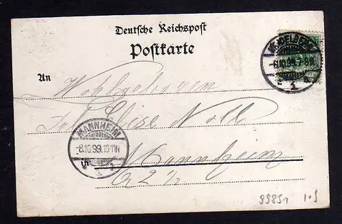 99851 AK Gruss vom Bierhelder Hofe bei Heidelberg Gartenwirtschaft Gasthaus 1899