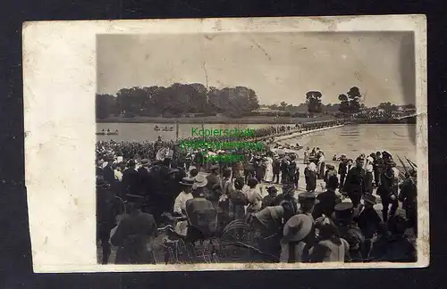 126117 AK Riesa Oschatz 1914 Militär Behelfsbrücke Pioniere Übung Fest Fotokarte