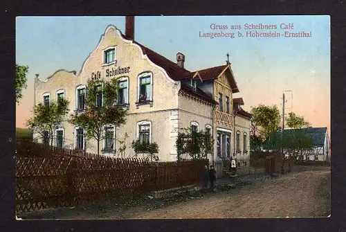 102965 AK Langenberg bei Hohenstein-Ernstthal Cafe Scheibner um 1920