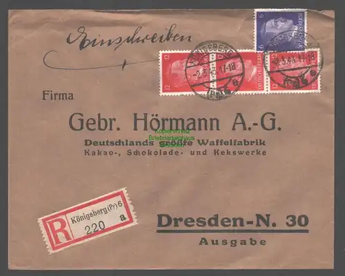 B9481 R-Brief Gebr. Hörmann A.-G. Königsberg (Pr) 6 a 1943 J. Schypulla
