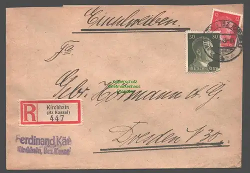 B9468 R-Brief Gebr. Hörmann A.-G. Kirchhain (Bz. Kassel) 1943 Ferdinand Kät