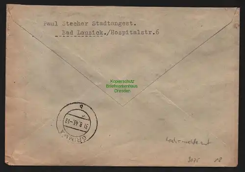 B9025 R-Brief Wehrmeldeamt Bad Lausick 1943  An das Wehrmeldeamt in Grimma