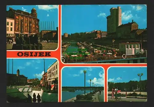 B7229 AK Postkarte Osijek Kroatien 1979 ohne Marke Nachgebühr "T" Taxe