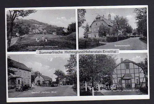 98249 AK Hohenstein-Ernstthal 1934 Hüttengrund Restaurant Gasthof Heiterer Blick