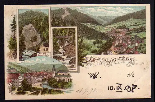 84071 AK Schramberg 1897 Bernekthal Wasserfall