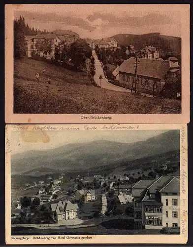 62336 2 AK Ober Brückenberg Straße Villen 1921 Krummhübel