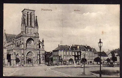 62338 AK Phalsbourg Pfalzburg 1917 Kirche Platz Zensur Lothringen