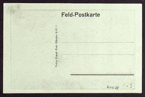 60678 AK Gruß v. d. bayr. Eisenbahnern Militär zerstört um 1915