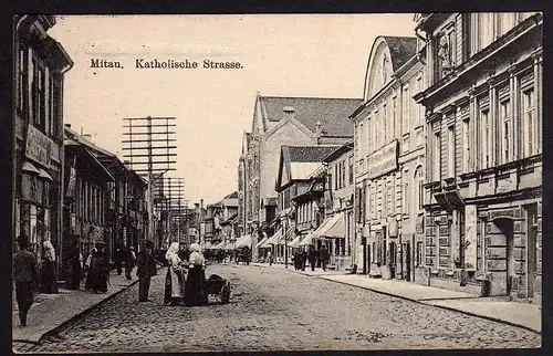 60786 AK Mitau Jelgava 1916 Katholische Straße Feldpost Deutsches Soldatenheim