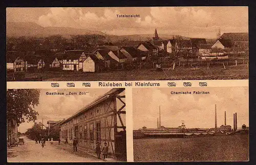 37144 AK Rüxleben Kleinfurra Gasthaus Zum Zoll Fabrik um 1910