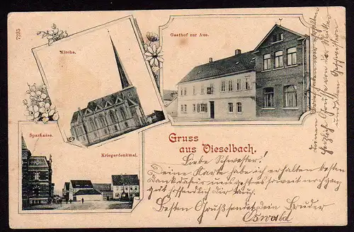 37166 AK Vieselbach Gasthof zur Aue Sparkasse Krieger 1903