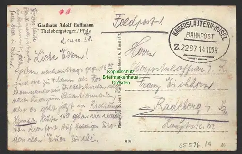 35596 AK Theisbergstegen Pfalz 1938 Gasthaus