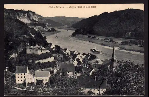 35610 AK Wehlen Sächs. Schweiz 1909 Elbe Elbtal