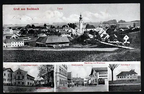 35505 AK Buchbach Gasthaus zur Post Handlung Wimbauer 1917