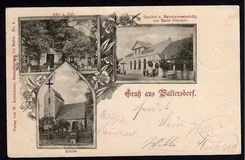 35418 AK Waltersdorf Kr. Teltow Kirche Amt Gut Gasthof 1899